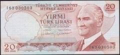 6.Emisyon 4.Tertip 20 Lira I63 030503 Çok Çok Temiz+
