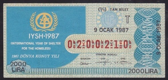 1987 9 OCAK TAM BİLET T SERİSİ - 0200210