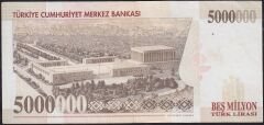 7.Emisyon 5000000 Lira F46 461087 Çok Temiz+