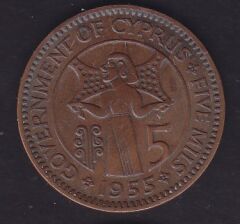 Kıbrıs 5 Mils 1955