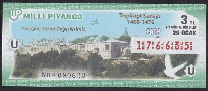2009 29 OCAK ÇEYREK BİLET - U SERİSİ