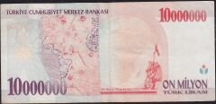 7.Emisyon 10 000 000 Lira C77 324313 Çok Temiz