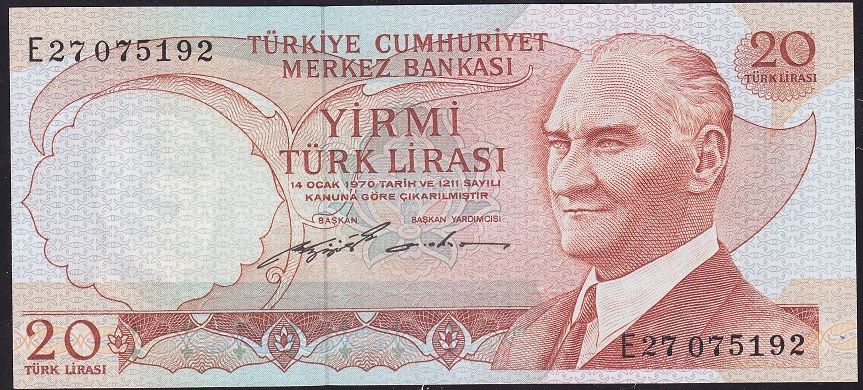 6.Emisyon 2.Tertip 20 Lira E27 075192 Çil