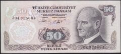 6.Emisyon 2.Tertip 50 Lira J04 325664 Çok Çok Temiz+