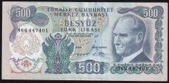 6.Emisyon 2.Tertip 500 Lira N66 447401 Çok Çok Temiz+
