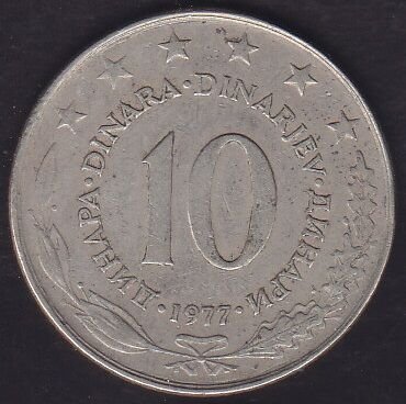 Yugoslavya 10 Dinar 1977