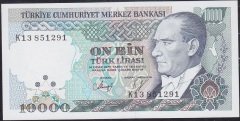 7.Emisyon 4.Tertip 10000 Lira K13 851291 Çil