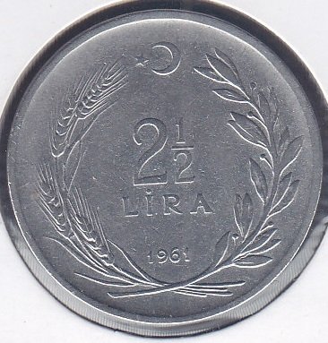 1961 YILI 2.5 LİRA ( TERS )
