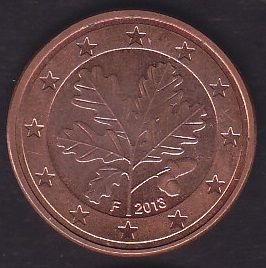Avrupa 5 Euro Cent 2013 F Almanya