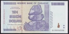 ZİMBABWE 10000000000 (  10 MİLYAR ) DOLAR 2008 ÇİL