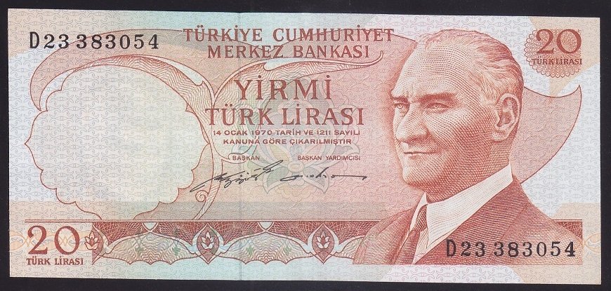 6.EMİSYON 2.TERTİP 20 LİRA D23 383054 ÇİLALTI