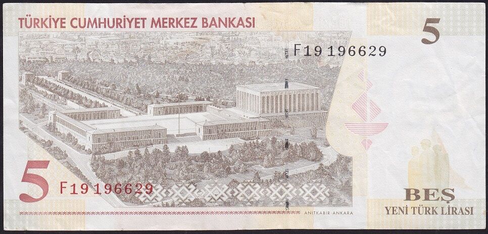 8.Emisyon 5 YTL F19 196629 Çok Temiz