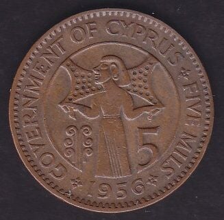 Kıbrıs 5 Mils 1956
