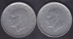 1962 Yılı 1 Lira Çok Temiz (Ters Düz Takım )