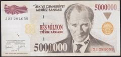 7.Emisyon 5 000 000 Lira J23 284059 Çok Temiz+