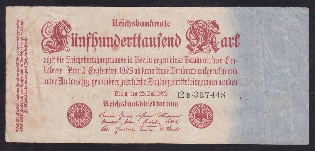 ALMANYA 500000 MARK 1923 ÇOK TEMİZ