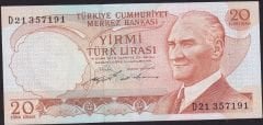 6.Emisyon 2.Tertip 20 Lira D21 357191 Çilaltı