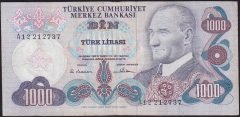 6.Emisyon 1.Tertip 1000 Lira A12 212737 Çok Temiz