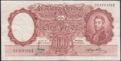 Arjantin 100 Pesos 1957 (1966-1967 ) Çok Temiz + Pick272