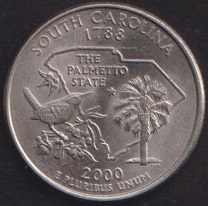Amerika Çeyrek Dolar 2000 P Hatıra South Carolina
