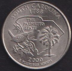 Amerika Çeyrek Dolar 2000 P Hatıra South Carolina