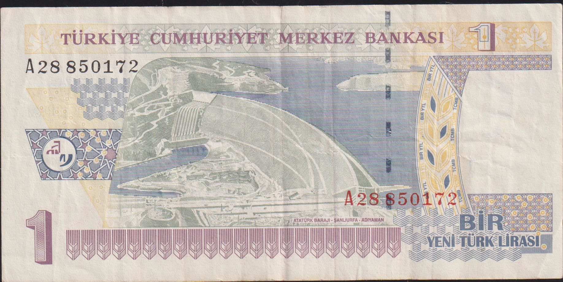 8.Emisyon 1 YTL A28 850172 Çok Temiz