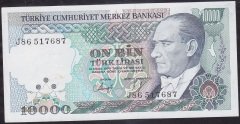 7.Emisyon 4.Tertip 10000 Lira J86 517687 Ççt Çilaltı