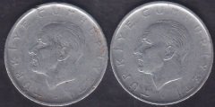 1961 Yılı 1 Lira Temiz (Ters Düz Takım )