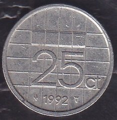 Hollanda 25 Cent 1992