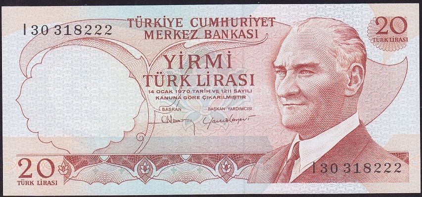 6.Emisyon 4.Tertip 20 Lira I30 318222 Çilaltı