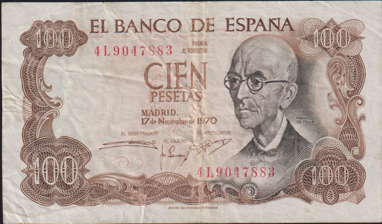 İspanya 100 Pesetas 1970 Çok Temiz+ Pick 152