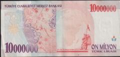 7.Emisyon 10 000 000 Lira D70 134096 Çok Temiz+