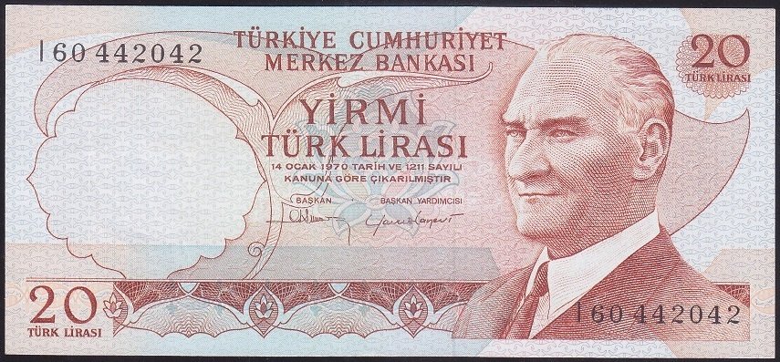 6.EMİSYON 4.TERTİP 20 LİRA I60 442042 ÇİL