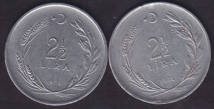 1976 Yılı 2.5 Lira (Ters Düz Takım)