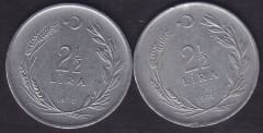 1976 Yılı 2.5 Lira (Ters Düz Takım)