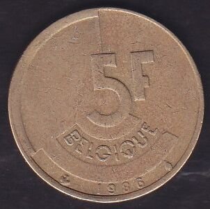 Belçika 5 Frank 1986
