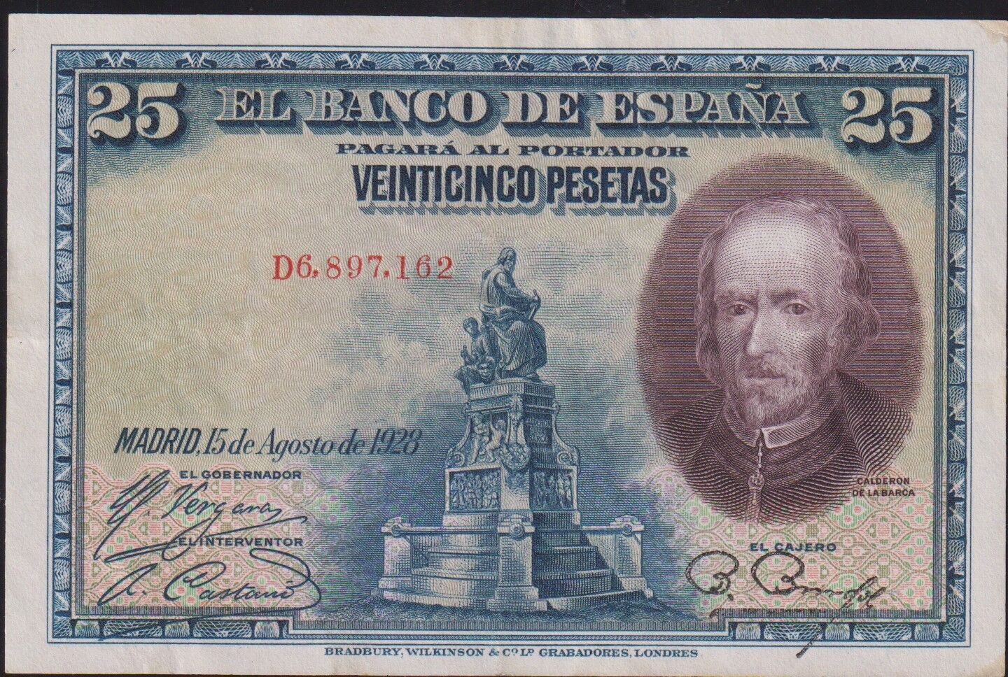 İspanya 25 Pesetas 1928 Çok Çok Temiz+