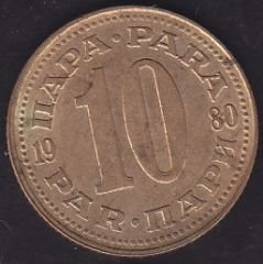Yugoslavya 10 Para 1980