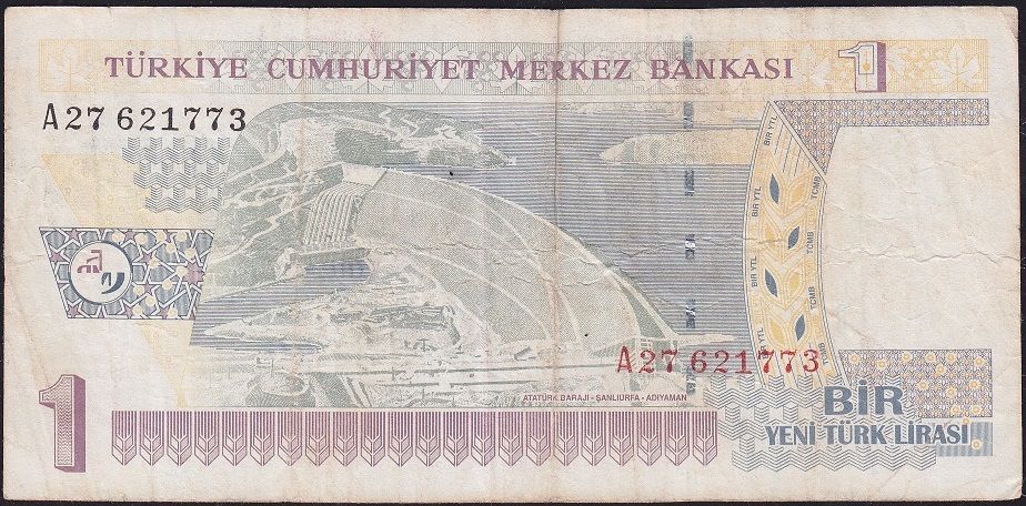 8.Emisyon 1 YTL A27 621773 Çok Temiz