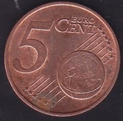 Avrupa 5 Euro Cent 2018 J Almanya