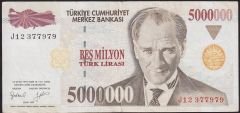 7.Emisyon 5 000 000 Lira J12 377979 Çok Temiz+