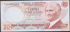 6.Emisyon 4.Tertip 20 Lira I10 686483 Çilaltı
