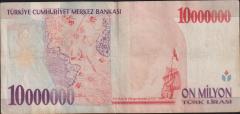 7.Emisyon 10 000 000 Lira D69 268495 Çok Temiz