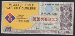 1987 29 OCAK ÇEYREK BİLET N SERİSİ