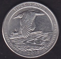 Amerika Çeyrek Dolar 2018 D Hatıra Block Island - Rhode Island
