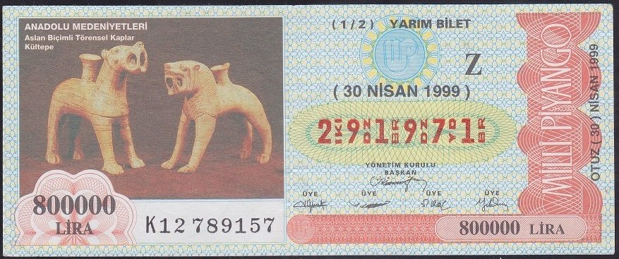 1999 30 NİSAN YARIM BİLET - Z SERİSİ