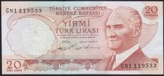6.Emisyon 2.Tertip 20 Lira C81 119533 Çilaltı