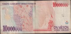 7.Emisyon 10 000 000 Lira A89 801855 Haliyle