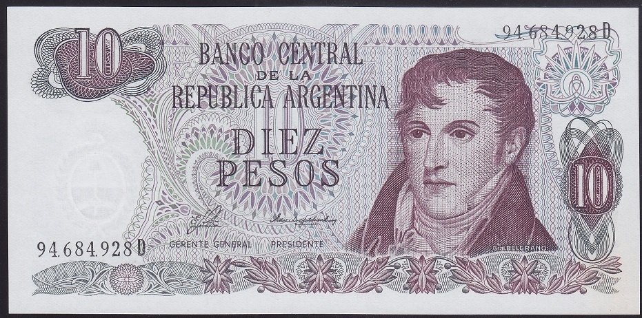 ARJANTİN 10 PESOS 1976 ÇİL Pick 300