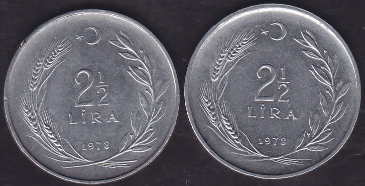 1978 Yılı 2.5 Lira (Ters Düz Takım)